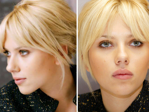 coiffure frange raie au milieu